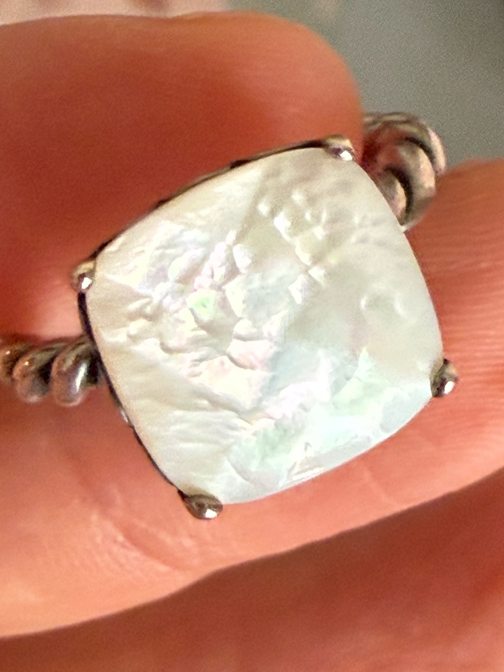 Authentic Pandora Retired Large Mother of Pearl Ring